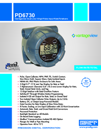 Thumbnail of document Data Sheet - PD6730 Vantageview NEMA 4X Pulse Input Rate/Totalizer